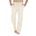 Mens Loose Fit Linen Pants Casual Lightweight