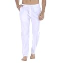 Mens Loose Fit Linen Pants Casual Lightweight