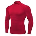 Mens Mock Turtleneck Compression Long Sleeve Shirts Workout Base Layer Tops