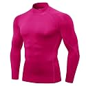 Mens Mock Turtleneck Compression Long Sleeve Shirts Workout Base Layer Tops