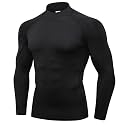 Mens Mock Turtleneck Compression Long Sleeve Shirts Workout Base Layer Tops