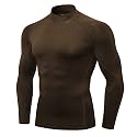 Mens Mock Turtleneck Compression Long Sleeve Shirts Workout Base Layer Tops