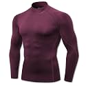 Mens Mock Turtleneck Compression Long Sleeve Shirts Workout Base Layer Tops