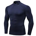 Mens Mock Turtleneck Compression Long Sleeve Shirts Workout Base Layer Tops