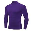 Mens Mock Turtleneck Compression Long Sleeve Shirts Workout Base Layer Tops