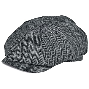 Mens Newsboy Cap High Woolen Tweed Gatsby