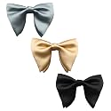 Mens Oversized Satin Silk Bow Tie Solid Color Formal Tuxedo Big Bowtie