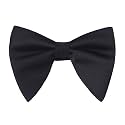 Mens Oversized Satin Silk Bow Tie Solid Color Formal Tuxedo Big Bowtie