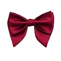 Mens Oversized Satin Silk Bow Tie Solid Color Formal Tuxedo Big Bowtie