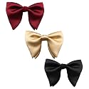 Mens Oversized Satin Silk Bow Tie Solid Color Formal Tuxedo Big Bowtie