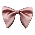 Mens Oversized Satin Silk Bow Tie Solid Color Formal Tuxedo Big Bowtie