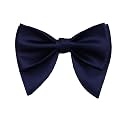 Mens Oversized Satin Silk Bow Tie Solid Color Formal Tuxedo Big Bowtie