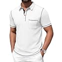 Mens Polo Shirts Short Sleeve Casual Summer Lightweight Cotton Golf Polo Shirts with Pocket