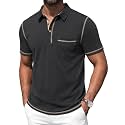 Mens Polo Shirts Short Sleeve Casual Summer Lightweight Cotton Golf Polo Shirts with Pocket