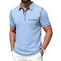Mens Polo Shirts Short Sleeve Casual Summer Lightweight Cotton Golf Polo Shirts with Pocket