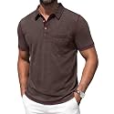 Mens Polo Shirts Short Sleeve Casual Summer Lightweight Cotton Golf Polo Shirts with Pocket