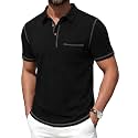 Mens Polo Shirts Short Sleeve Casual Summer Lightweight Cotton Golf Polo Shirts with Pocket
