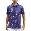 Mens Polo Shirts Short Sleeve Print Golf Shirts Gifts for Men