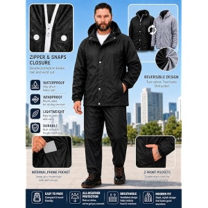 Mens Raincoat Suit with Pant Set Glamvia