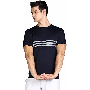 Mens Round Neck T-Shirt for Workout and