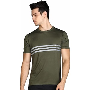 Mens Round Neck T-Shirt for Workout and