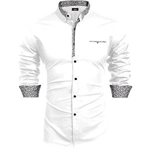 Mens Shirt Black Cotton Blend Casual