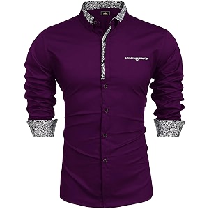 Mens Shirt Black Cotton Blend Casual