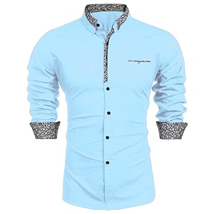 Mens Shirt Black Cotton Blend Casual