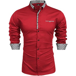 Mens Shirt Black Cotton Blend Casual