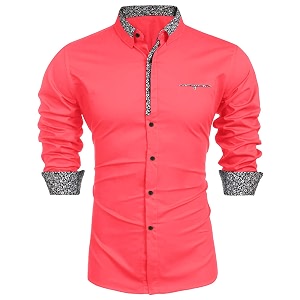Mens Shirt Black Cotton Blend Casual