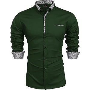 Mens Shirt Black Cotton Blend Casual