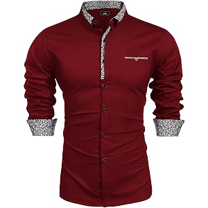 Mens Shirt Black Cotton Blend Casual