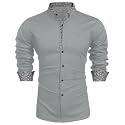 Mens Shirt Black Cotton Blend Casual
