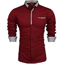 Mens Shirt Black Cotton Blend Casual