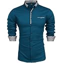 Mens Shirt Black Cotton Blend Casual