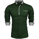 Mens Shirt Black Cotton Blend Casual