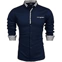Mens Shirt Black Cotton Blend Casual
