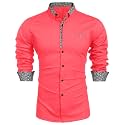 Mens Shirt Black Cotton Blend Casual