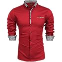 Mens Shirt Black Cotton Blend Casual