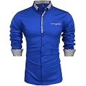 Mens Shirt Black Cotton Blend Casual