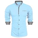 Mens Shirt Black Cotton Blend Casual