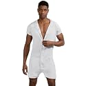 Mens Short Sleeve Onesie Pajamas Sexy Lounge One Piece Jumpsuit