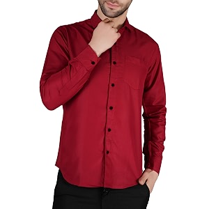 Mens Slim fit Solid Casual Cotton Shirt