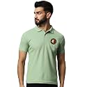 Mens Solid Polo Neck Half Sleeve Tshirt-HB022-PISTA