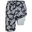Mens Swim Trunks with Compression Liner 9" Board Shorts with Zipper Pockets