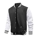 Wizoat Mens Varsity Jacket Lightweight Waffle Letterman Bomber Jackets