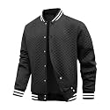Wizoat Mens Varsity Jacket Lightweight Waffle Letterman Bomber Jackets
