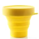 Menstrual Cup Sterilizer Cleaner, LUCKY CLOVER Collapsible Silicone Cup Foldable Sterilizing Cup for Menstrual Cups and Storing Your Diva Cup - Foldable for Travel(Yellow)