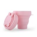 Menstrual Cup Sterilizer Cleaner, LUCKY CLOVER Collapsible Silicone Cup Foldable Sterilizing Cup for Menstrual Cups and Storing Your Diva Cup - Foldable for Travel(Cute Pink)