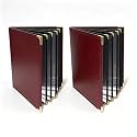Menu Covers 8.5 x 11 Inch, Burgundy Red Faux Leather Restaurant Menu Holder, 2 Pack
